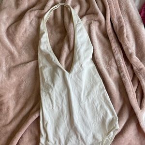 White American Apparel back plunge body suit